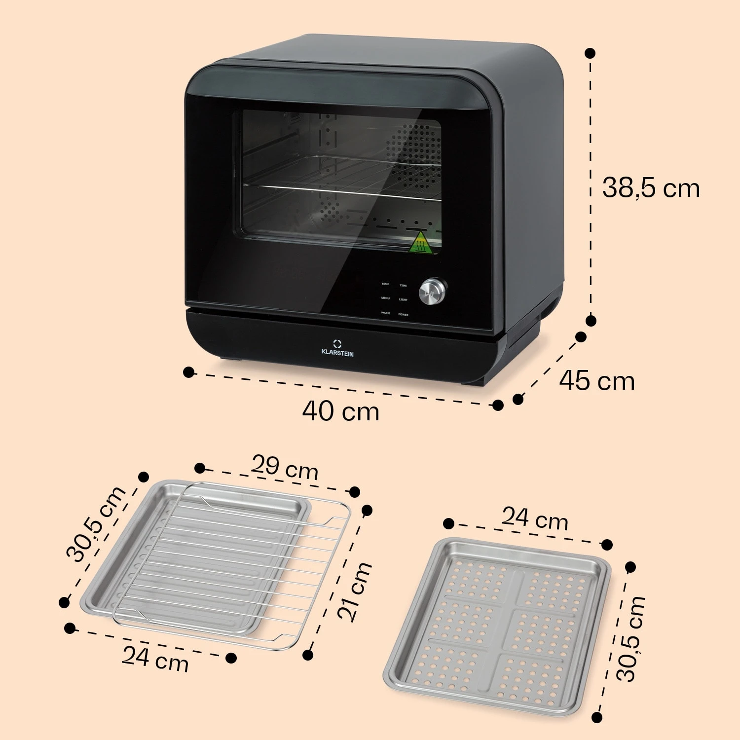 Vita Pro Heißluftfritteuse Dampfgaren 2450 W 18 Ltr 800 ml Wassertank Vita Pro Heißluftfritteuse Dampfgaren 2450 W 18 Ltr 800 Ml Wassertank -Klarstein Verkaufs 10041333 de 0007 usp