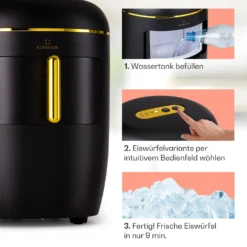 Passau Eiswürfelmaschine 2 Größen 15 Kg/24 H Auto-Clean 3 Passau Eiswürfelmaschine 2 Größen 15 Kg/24 H Auto-Clean -Klarstein Verkaufs 10041343 de 0004 logo