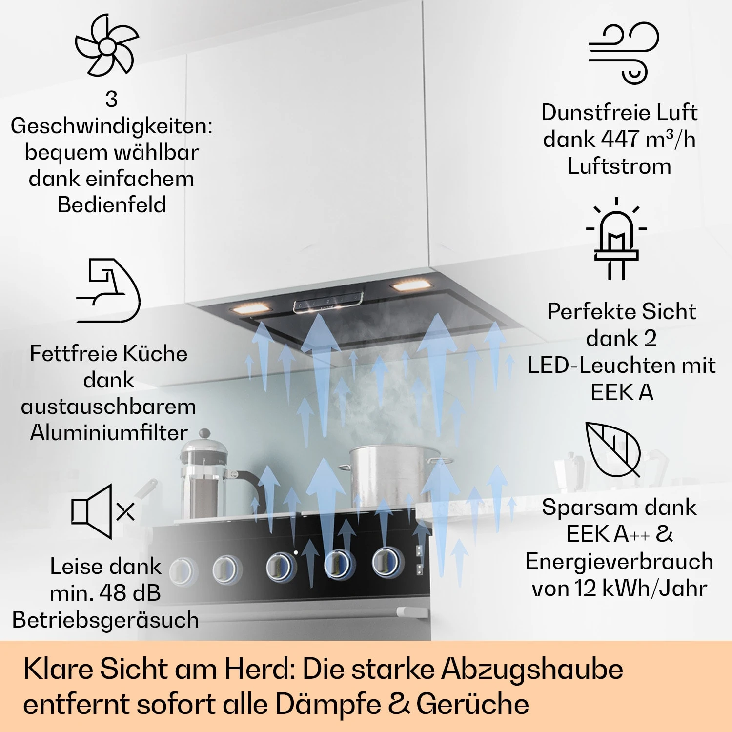 Camila Dunstabzugshaube Einbau 52 cm 397 m³/h LED Touch Edelstahl Camila Dunstabzugshaube Einbau 52 Cm 397 M³/h LED Touch Edelstahl -Klarstein Verkaufs 10041345 de 0002 usp