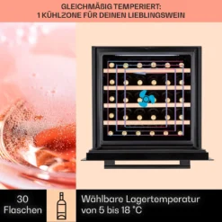 Vinsider 30 Built-In Uno Einbau-Weinkühlschrank 30 Flaschen 77 Ltr Edelstahl -Klarstein Verkaufs 10041357 de 0003 usp