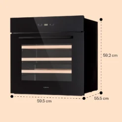 Vinsider 30 Built-In Uno Einbau-Weinkühlschrank 30 Flaschen 77 Ltr Edelstahl -Klarstein Verkaufs 10041357 yy 0008 dimensions