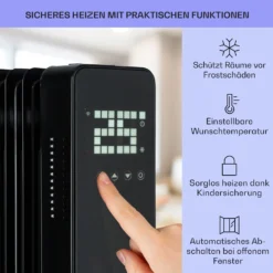Sanford Smart Ölradiator 2500 W Leistung Wochentimer LED-Display Touch-Panel Klarstein-App 3 Sanford Smart Ölradiator 2500 W Leistung Wochentimer LED-Display Touch-Panel Klarstein-App -Klarstein Verkaufs 10041358 de 0004 usp