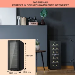 Shiraz 12 Duo Weinkühlschrank 2 Zonen 42L/12 Flaschen 5-12 / 12-18 °C Touch -Klarstein Verkaufs 10041361 de 0006 usp