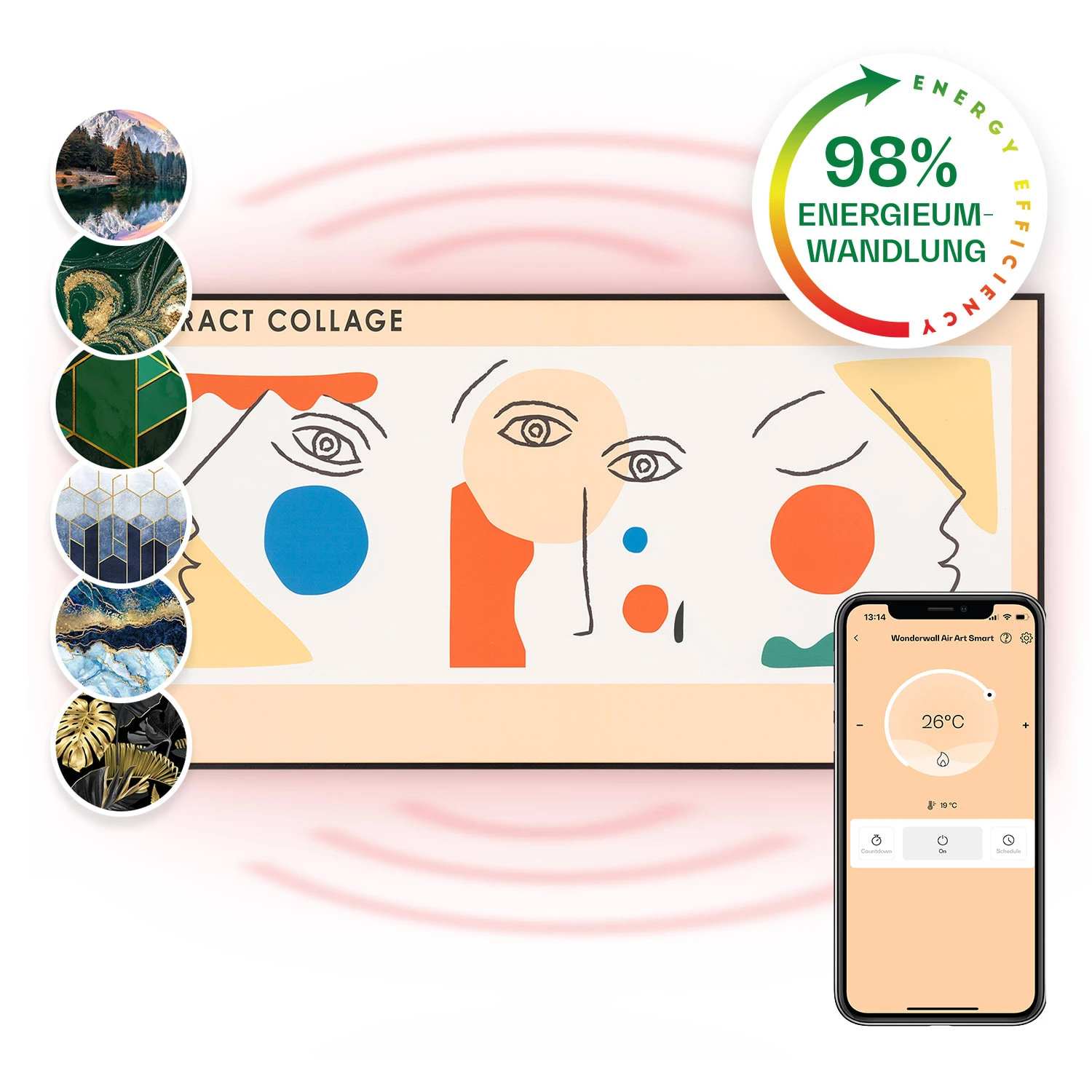 Wonderwall Air Art Smart Infrarotheizung 60x120 cm 700W Wandinstallation App-Steuerung Abstrakt Wonderwall Air Art Smart Infrarotheizung 60x120 Cm 700W Wandinstallation App-Steuerung Abstrakt -Klarstein Verkaufs 10041363 de 0001 main