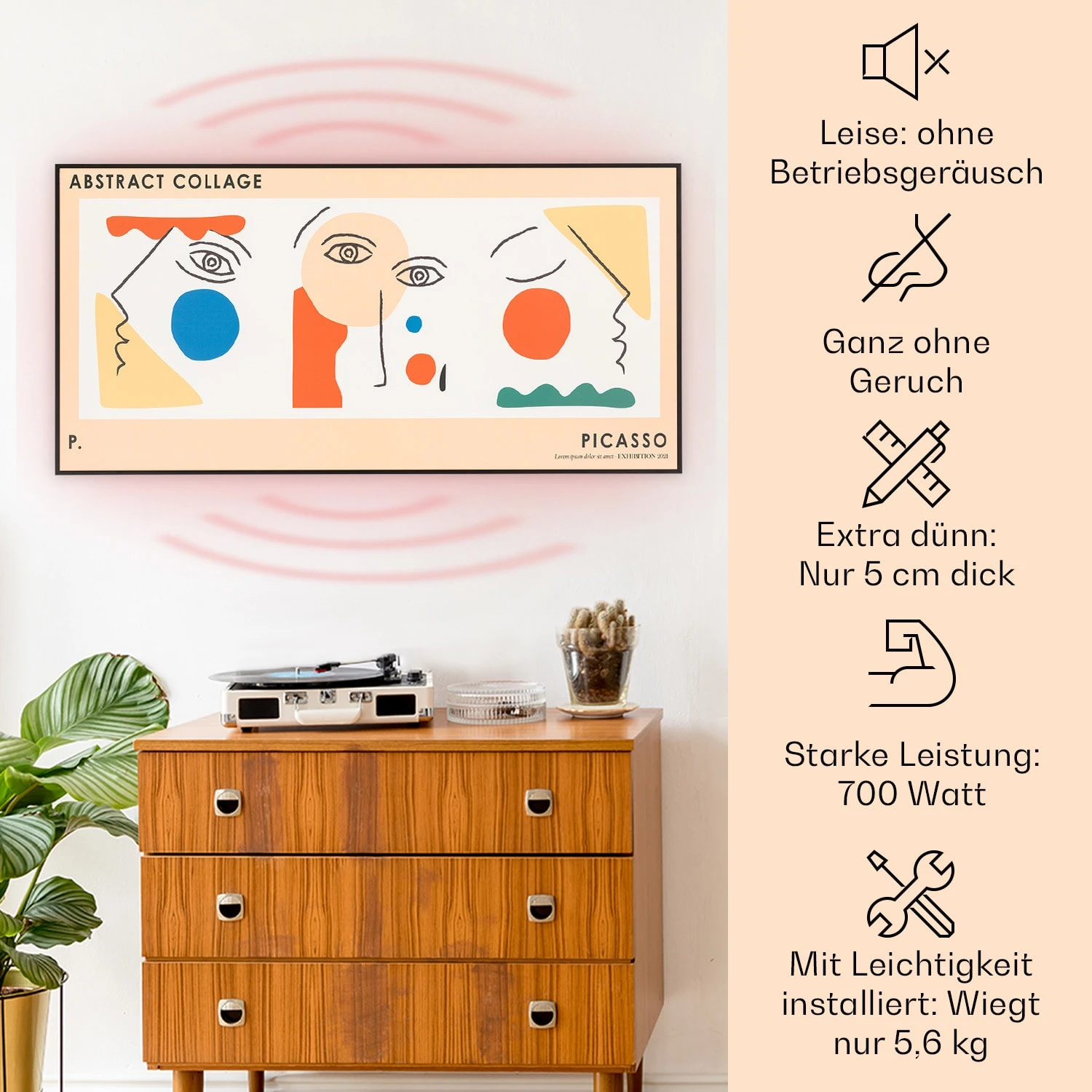 Wonderwall Air Art Smart Infrarotheizung 60x120 cm 700W Wandinstallation App-Steuerung Abstrakt Wonderwall Air Art Smart Infrarotheizung 60x120 Cm 700W Wandinstallation App-Steuerung Abstrakt -Klarstein Verkaufs 10041363 de 0002 usp
