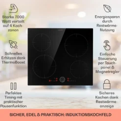 Magnichef 4 Einbaukochfeld Induktion 4 Zonen 7000W Glaskeramik -Klarstein Verkaufs 10041380 de 0002 usp