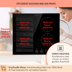 Magnichef 4 Flex Einbaukochfeld Induktion 4 Zonen / Flexzone 7000W Glaskeramik -Klarstein Verkaufs 10041381 de 0003 usp