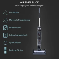 Caswell Plus Nass-/Trockensauger Kabellos Akkubetrieben LED-Display -Klarstein Verkaufs 10041383 de 0005 usp
