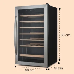Vinamour 32 Uno Weinkühlschrank 1 Zone 95 L / 36 Flaschen 4-18°C Touch 7 Vinamour 32 Uno Weinkühlschrank 1 Zone 95 L / 36 Flaschen 4-18°C Touch -Klarstein Verkaufs 10041393 yy 0008 dimensions