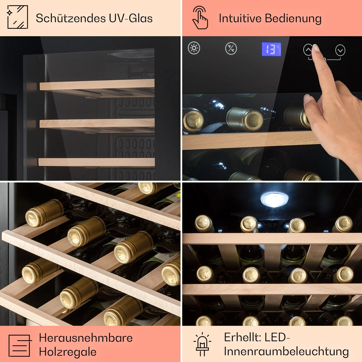 Barossa 29 Uno Weinkühlschrank 1 Zone 88 Ltr / 28 Fl Touch-Display Barossa 29 Uno Weinkühlschrank 1 Zone 88 Ltr / 28 Fl Touch-Display -Klarstein Verkaufs 10041397 de 0005 usp