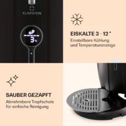 Passau Bierzapfanlage 6 L Universalfässer Druckluftpumpe 3 - 12 °C 65 W -Klarstein Verkaufs 10041520 de 0004 logo