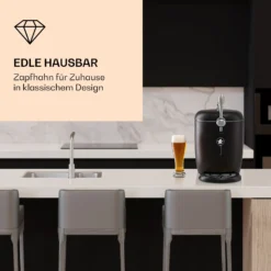 Passau Bierzapfanlage 6 L Universalfässer Druckluftpumpe 3 - 12 °C 65 W -Klarstein Verkaufs 10041520 de 0005 logo