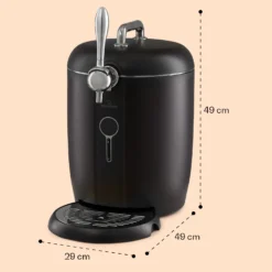 Passau Bierzapfanlage 6 L Universalfässer Druckluftpumpe 3 - 12 °C 65 W -Klarstein Verkaufs 10041520 yy 0008 dimensions