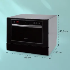 Havasia UV 6 Luminance Geschirrspüler UV Glasfront Freistehend 1380W -Klarstein Verkaufs 10041827 yy 0007 dimensions