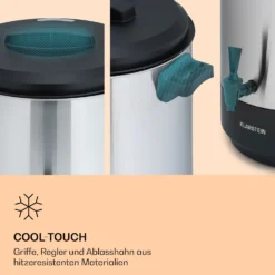 Abbey 40 Einkochautomat Getränkespender 40L 100°C 180min Edelstahl 4 Abbey 40 Einkochautomat Getränkespender 40L 100°C 180min Edelstahl -Klarstein Verkaufs 10041839 de 0005 logo