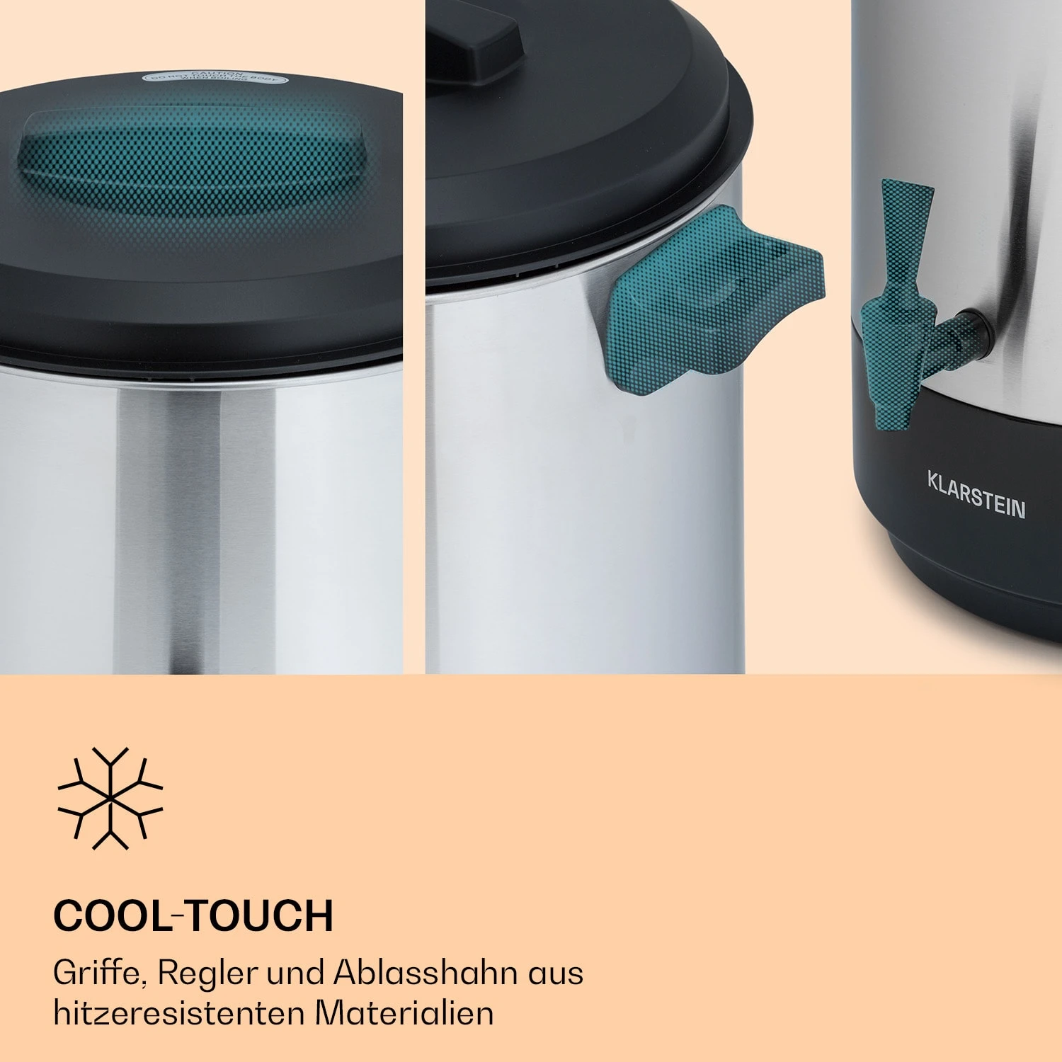 Abbey 40 Einkochautomat Getränkespender 40L 100°C 180min Edelstahl Abbey 40 Einkochautomat Getränkespender 40L 100°C 180min Edelstahl -Klarstein Verkaufs 10041839 de 0005 logo