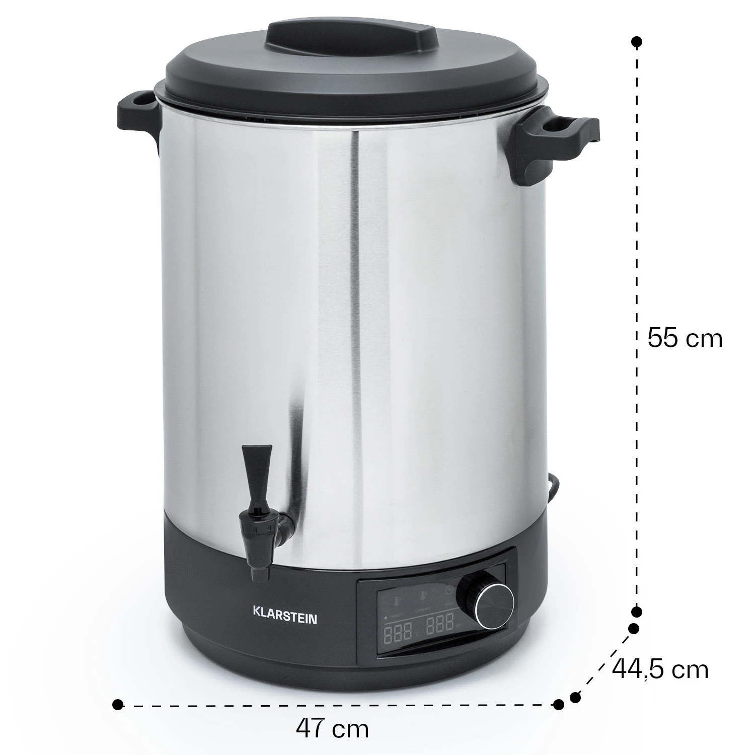 Abbey 40 Einkochautomat Getränkespender 40L 100°C 180min Edelstahl Abbey 40 Einkochautomat Getränkespender 40L 100°C 180min Edelstahl -Klarstein Verkaufs 10041839 yy 0008 dimensions