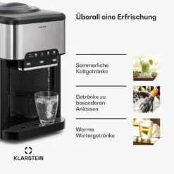 Aqueous Eiswürfelmaschine 3-in-1: Eiswürfel, Wasserspender: Heiß & Kalt 20 Kg/24h -Klarstein Verkaufs 10041845 de 0005 usp