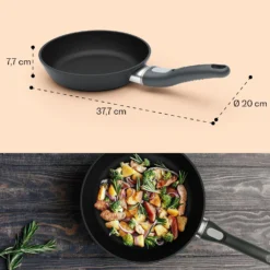 Noto Endurance Bratpfanne Ø20 Cm Geschmiedetes Aluminium Abnehmbarer Griff -Klarstein Verkaufs 10045001 yy 0009 dimensions
