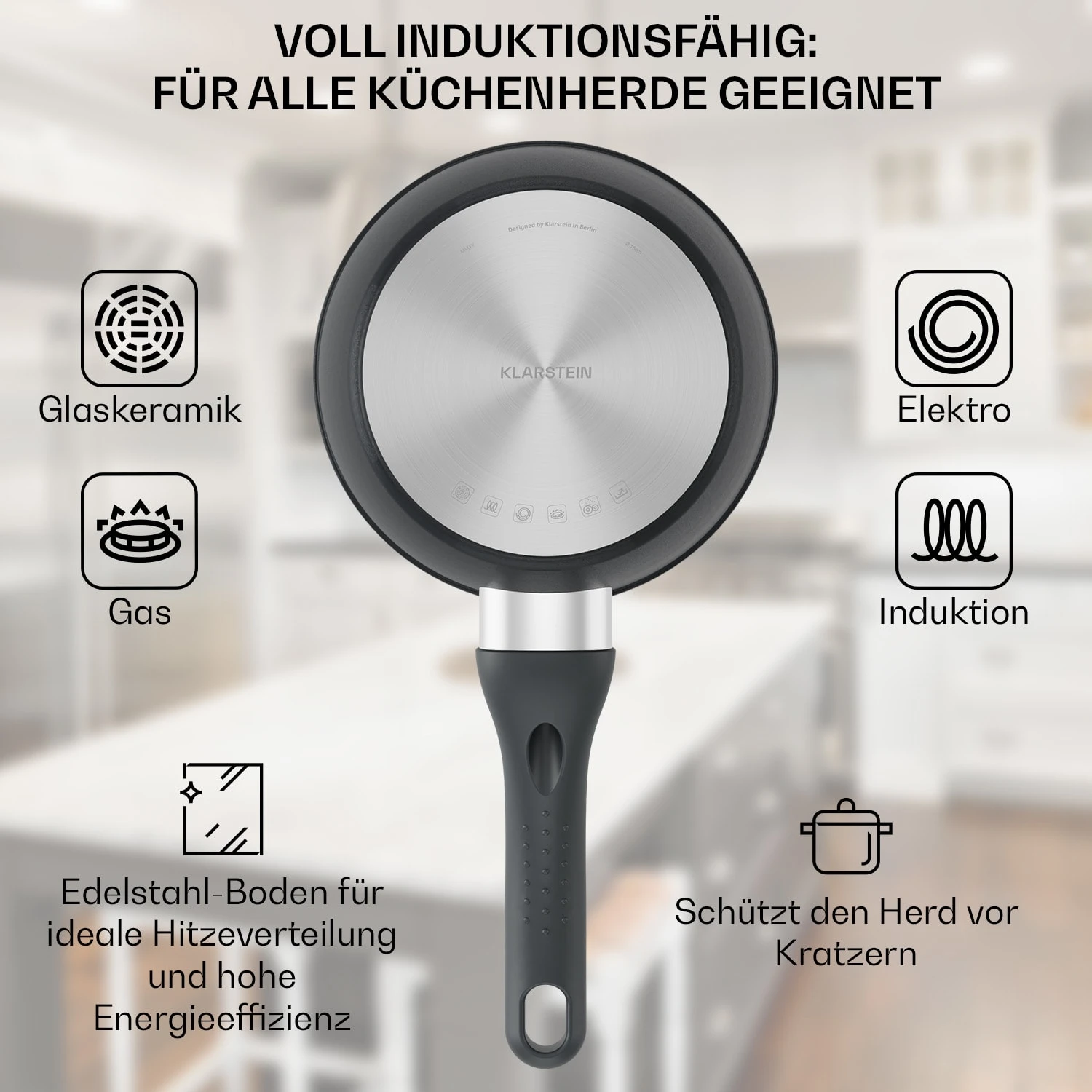 Noto Endurance Kasserolle Ø16cm geschmiedetes Aluminium Induktion Antihaft Noto Endurance Kasserolle Ø16cm Geschmiedetes Aluminium Induktion Antihaft -Klarstein Verkaufs 10045005 de 0004 usp