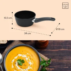 Noto Endurance Kasserolle Ø16cm Geschmiedetes Aluminium Induktion Antihaft 7 Noto Endurance Kasserolle Ø16cm Geschmiedetes Aluminium Induktion Antihaft -Klarstein Verkaufs 10045005 yy 0008 dimensions
