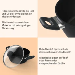 Noto Endurance Kochtopf Ø24cm Geschmiedetes Aluminium Deckel Induktion PTFE-Antihaftbeschichtung -Klarstein Verkaufs 10045007 de 0007 usp