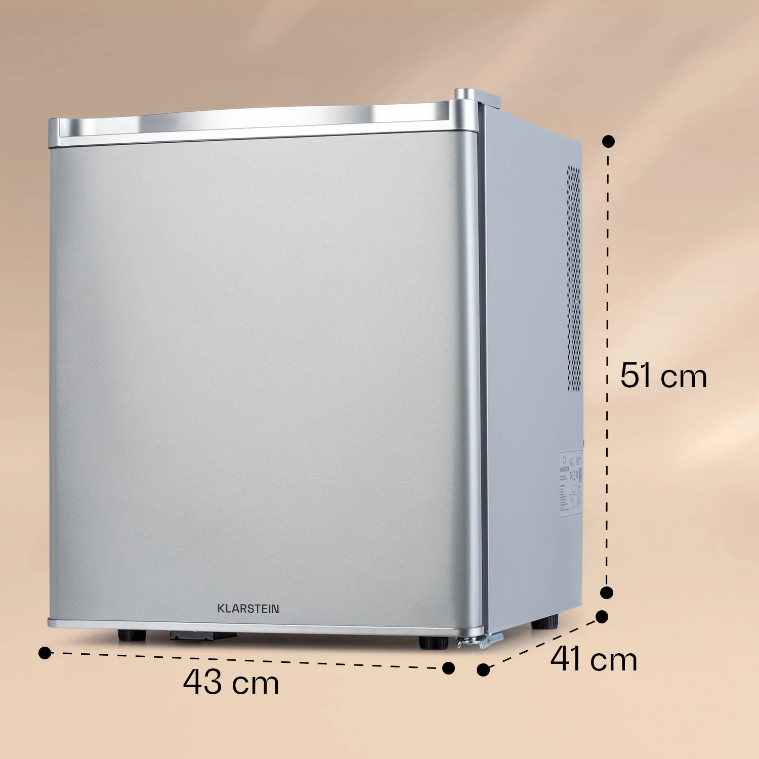 Happy Hour 38 Mini-Kühlschrank Minibar Getränkekühlschrank 38 L 26 dB Happy Hour 38 Mini-Kühlschrank Minibar Getränkekühlschrank 38 L 26 DB -Klarstein Verkaufs 10045046 yy 0007 dimensions
