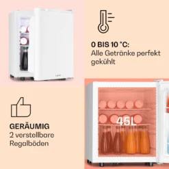 Happy Hour 45 Mini-Kühlschrank Minibar Getränkekühlschrank 45 L 26 DB -Klarstein Verkaufs 10045050 de 0004 usp