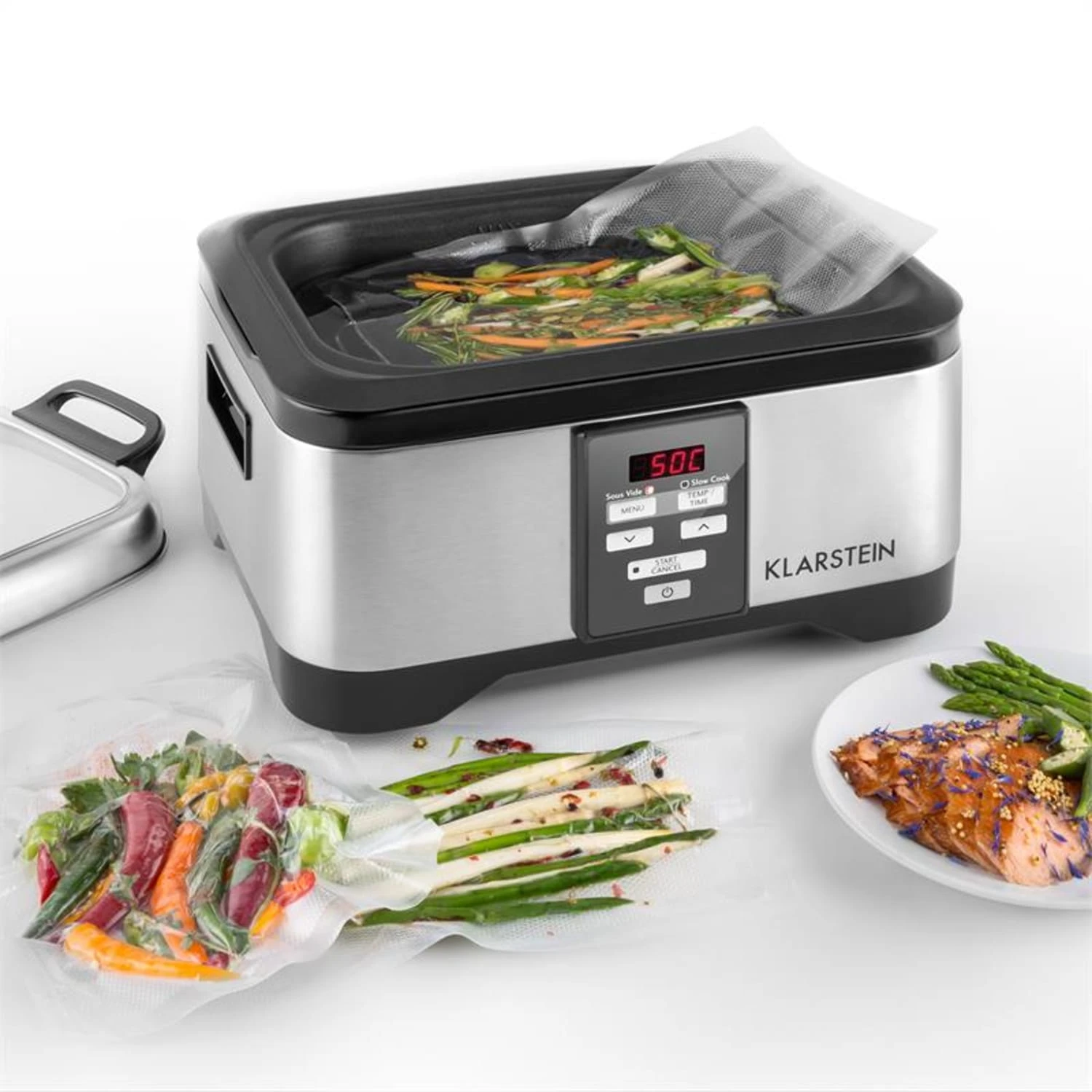 Tastemaker Foodlocker Sous-vide Set Schongarer Slow Cooker 6l 550 W Tastemaker Foodlocker Sous-vide Set Schongarer Slow Cooker 6l 550 W -Klarstein Verkaufs 60001605 yy 0002 ambient Klarstein Tastemaker Foodlocker Sous vide Set