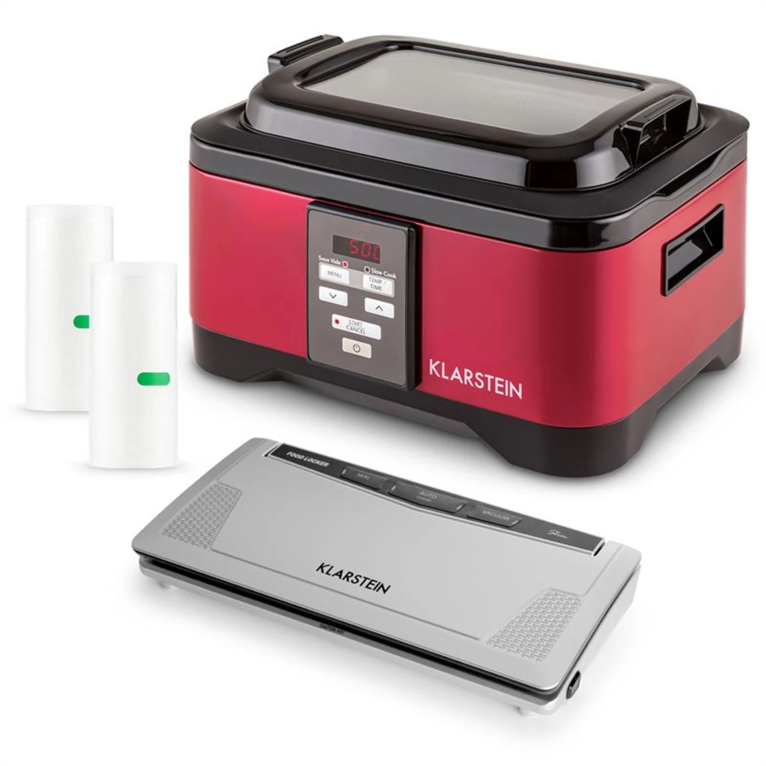 Tastemaker Sous Vide Garer mit Foodlocker Slim Vakuumierer und Vakuumierfolien-Rolle Komplett-Set Tastemaker Sous Vide Garer Mit Foodlocker Slim Vakuumierer Und Vakuumierfolien-Rolle Komplett-Set -Klarstein Verkaufs 60001816 yy 0001 titel Klarstein Tastemaker Sous vide FoodLocker Slim