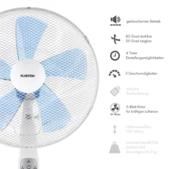 Summerjam Standventilator 2er-Set Standlüfter 50W 3 Stufen Weiß -Klarstein Verkaufs 60002058 yy 0003 logo Klarstein Summerjam Standventilator weiss