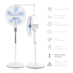 Summerjam Standventilator 2er-Set Standlüfter 50W 3 Stufen Weiß -Klarstein Verkaufs 60002058 yy 0006 logo Klarstein Summerjam Standventilator weiss
