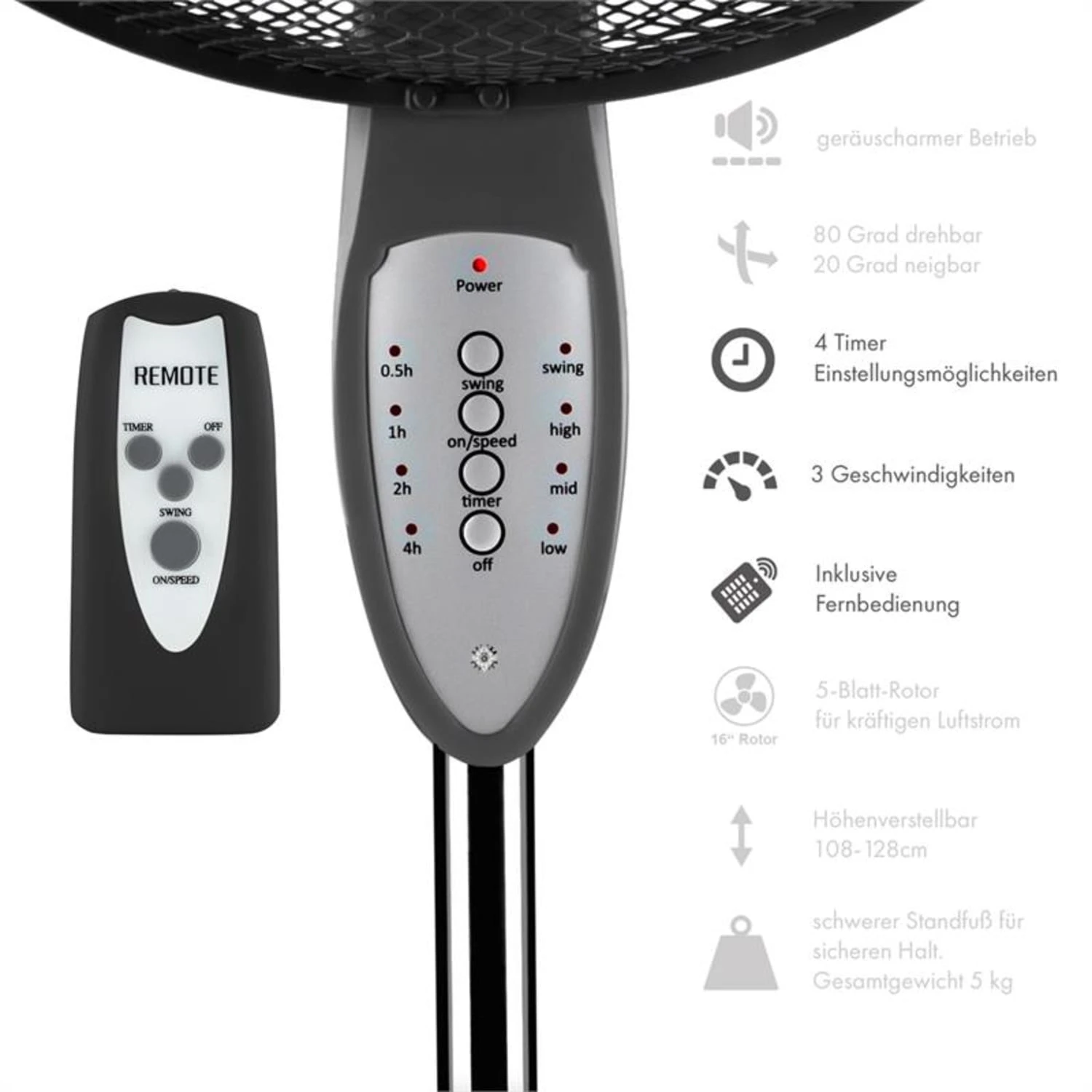 Summerjam Standventilator 2er-Set Standlüfter 50W 3 Stufen grau Summerjam Standventilator 2er-Set Standlüfter 50W 3 Stufen Grau -Klarstein Verkaufs 60002059 yy 0004 logo Klarstein Summerjam Standventilator grau reedit