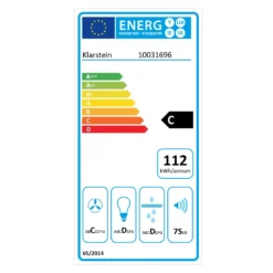 Secret Service Umluftset 110cm 800m³/h Aktivkohlefilter Weiß -Klarstein Verkaufs 60002227 energy label