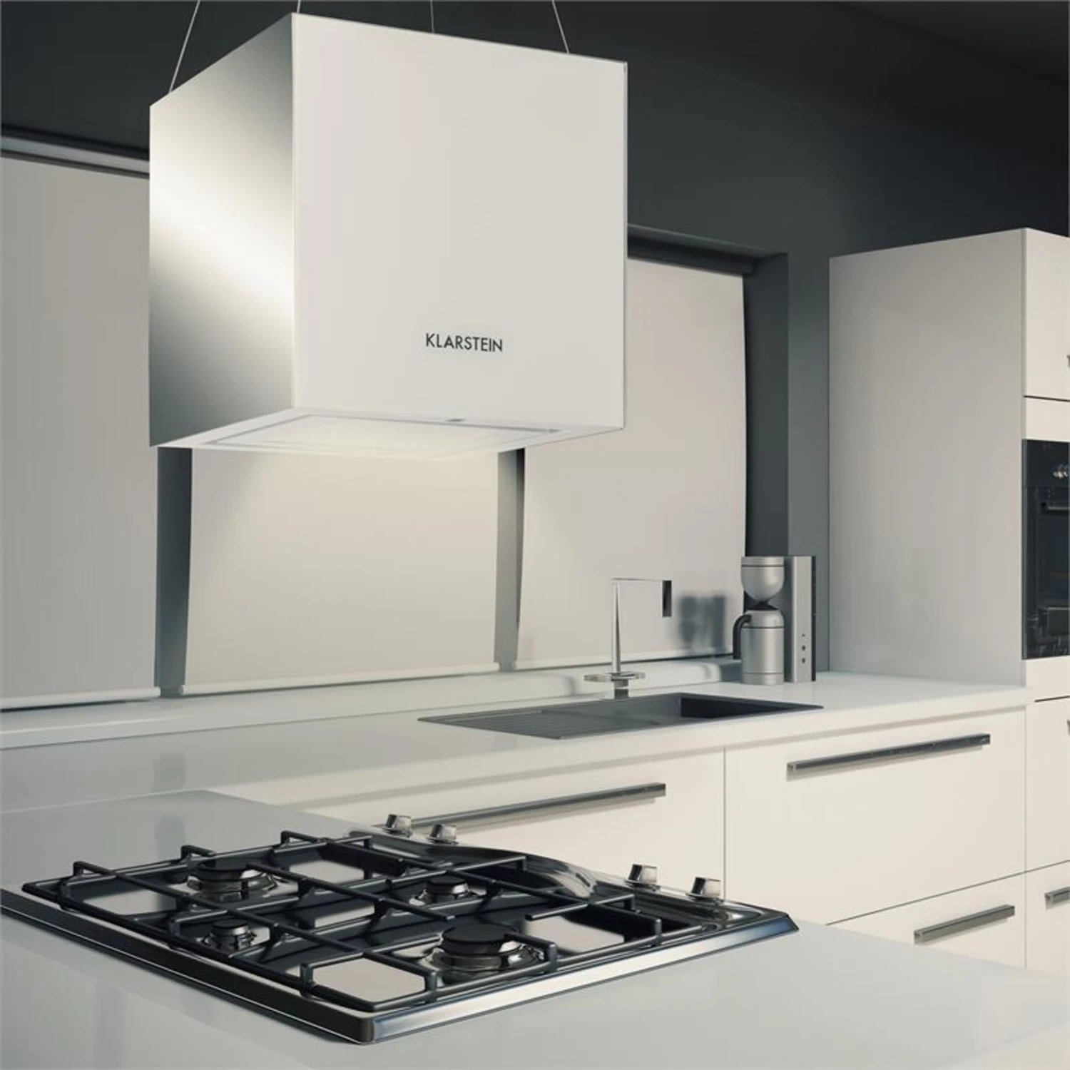 Kronleuchter Dunstabzugshaube Umluftset Aktivkohlefilter weiß Kronleuchter Dunstabzugshaube Umluftset Aktivkohlefilter Weiß -Klarstein Verkaufs 60002230 yy 0003 logo