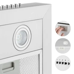 Zarah Dunstabzugshaube 60cm Umluftset 620 M³/h Aktivkohlefilter -Klarstein Verkaufs 60002280 yy 0007 detail Klarstein Zarah Dunstabzugshaube