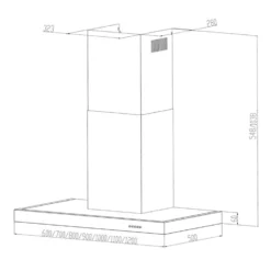 Zarah Dunstabzugshaube 60cm Umluftset 620 M³/h Aktivkohlefilter -Klarstein Verkaufs 60002280 yy 0008 titel klarstein measurements