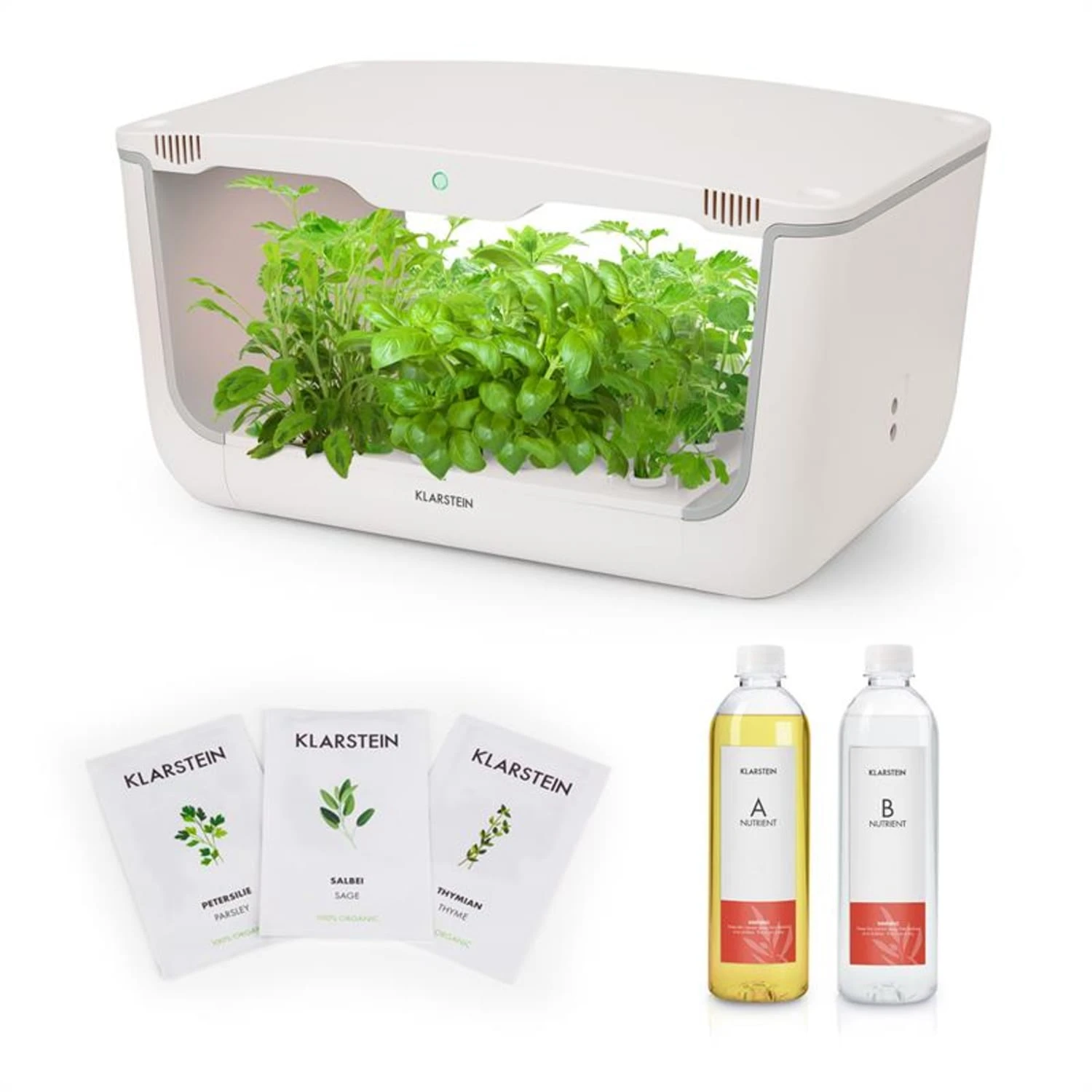 GrowIt Farm Starter Kit Europe 28 Pflanzen 48W 8 Ltr Europe-Seeds Nährlösung -Klarstein Verkaufs 60002407 yy 0001 titel Klarstein GrowIt Farm Starter Kit II reedit