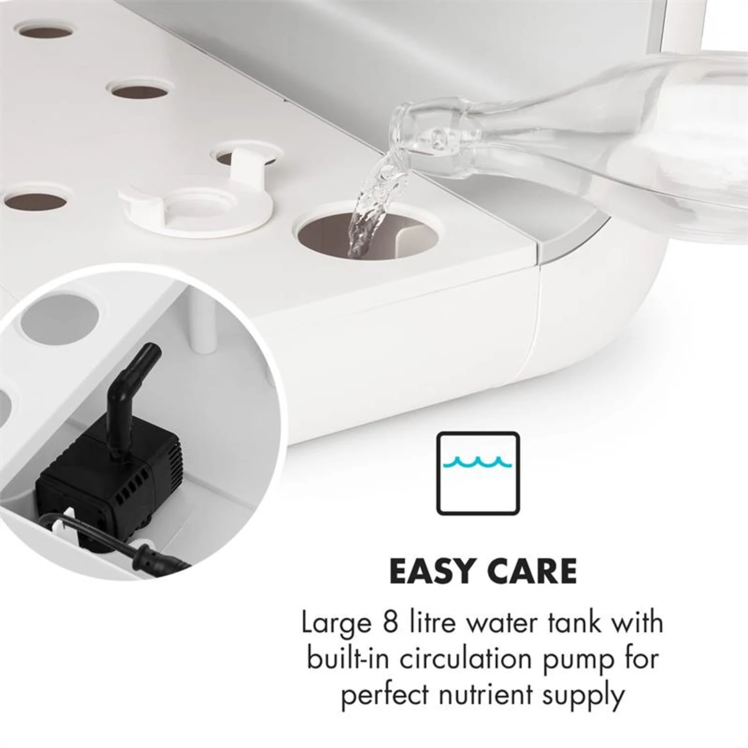 GrowIt Farm Starter Kit Europe 28 Pflanzen 48W 8 Ltr Europe-Seeds Nährlösung -Klarstein Verkaufs 60002407 yy 0008 logo Klarstein GrowIt Farm Smart Indoor Garden 8 Liter