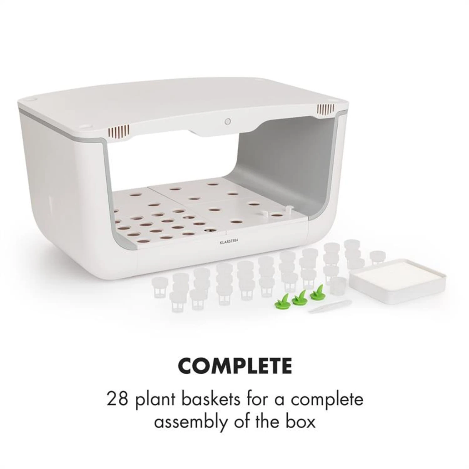 GrowIt Refill Kit Europe Pflanzschwamm 28 Pflanzkörbe Europe-Seeds Nährlösung GrowIt Refill Kit Europe Pflanzschwamm 28 Pflanzkörbe Europe-Seeds Nährlösung -Klarstein Verkaufs 60002413 yy 0007 logo Planting basket set of 28 pcs