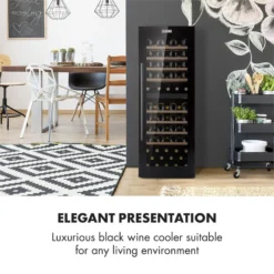 Barossa 77 Duo Weinkühlschrank-Set 2 Zonen 191L/77Fl. Weinglasregal -Klarstein Verkaufs 60002418 yy 0003 logo Klarstein Barossa 77 Duo Weinkuehlschrank schwarz