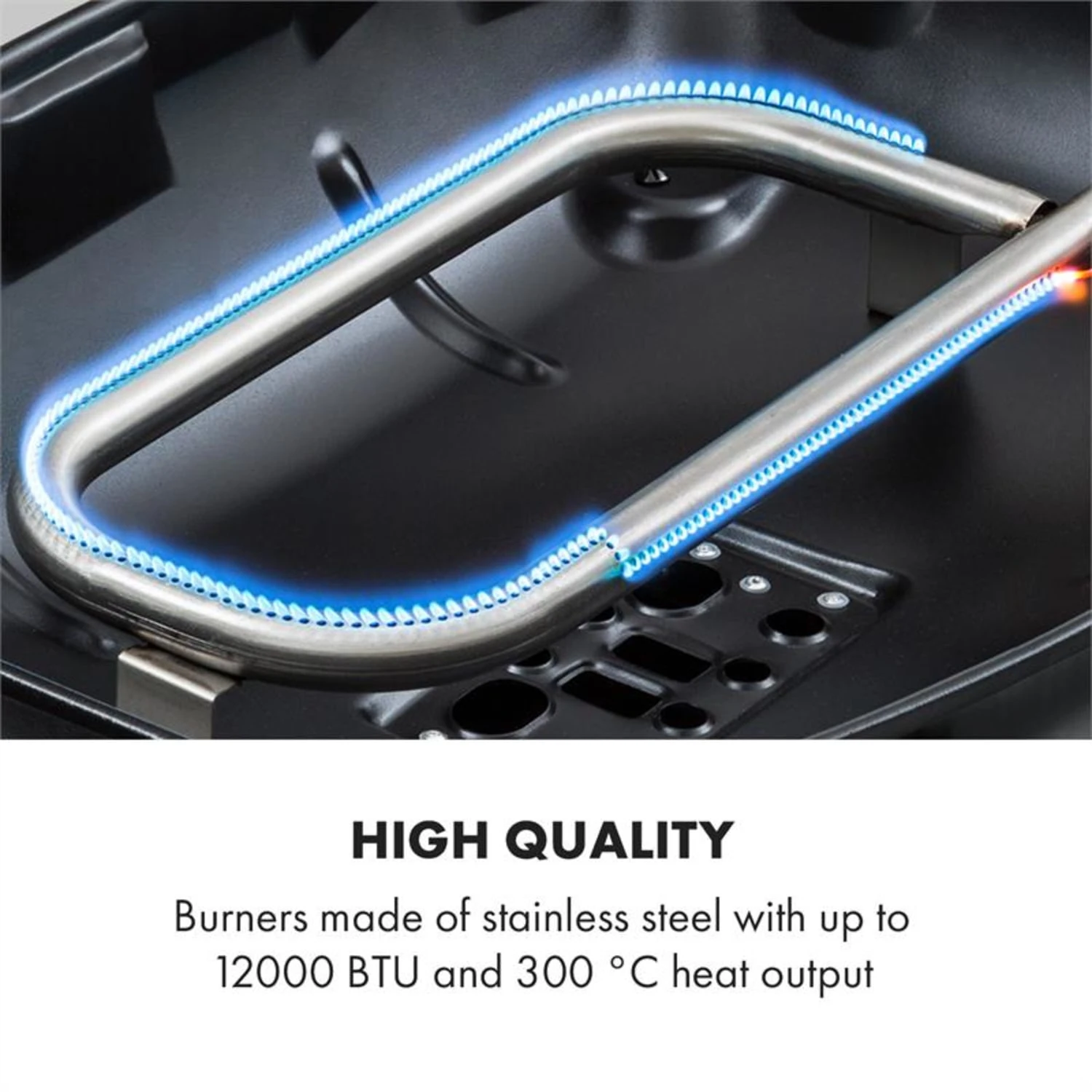 Parforce One 3,5kW 12000BTU 300°C SNJS Gasschlauch schwarz Parforce One 3,5kW 12000BTU 300°C SNJS Gasschlauch Schwarz -Klarstein Verkaufs 60002427 yy 0005 logo Klarstein Parforce One Gasgrill 12000BTU schwarz