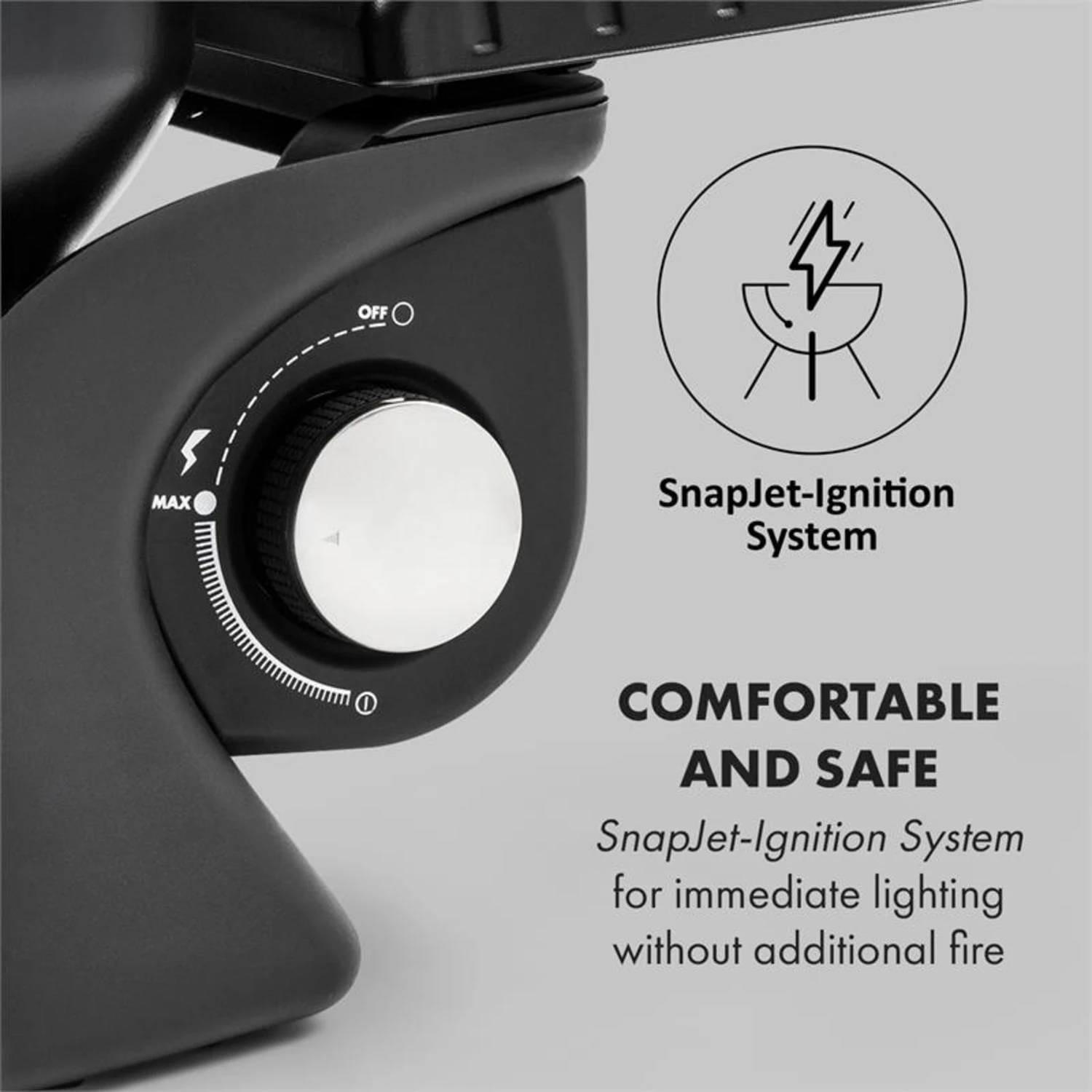 Parforce One 3,5kW 12000BTU 300°C SNJS Gasschlauch schwarz Parforce One 3,5kW 12000BTU 300°C SNJS Gasschlauch Schwarz -Klarstein Verkaufs 60002427 yy 0008 logo Klarstein Parforce One Gasgrill 12000BTU schwarz