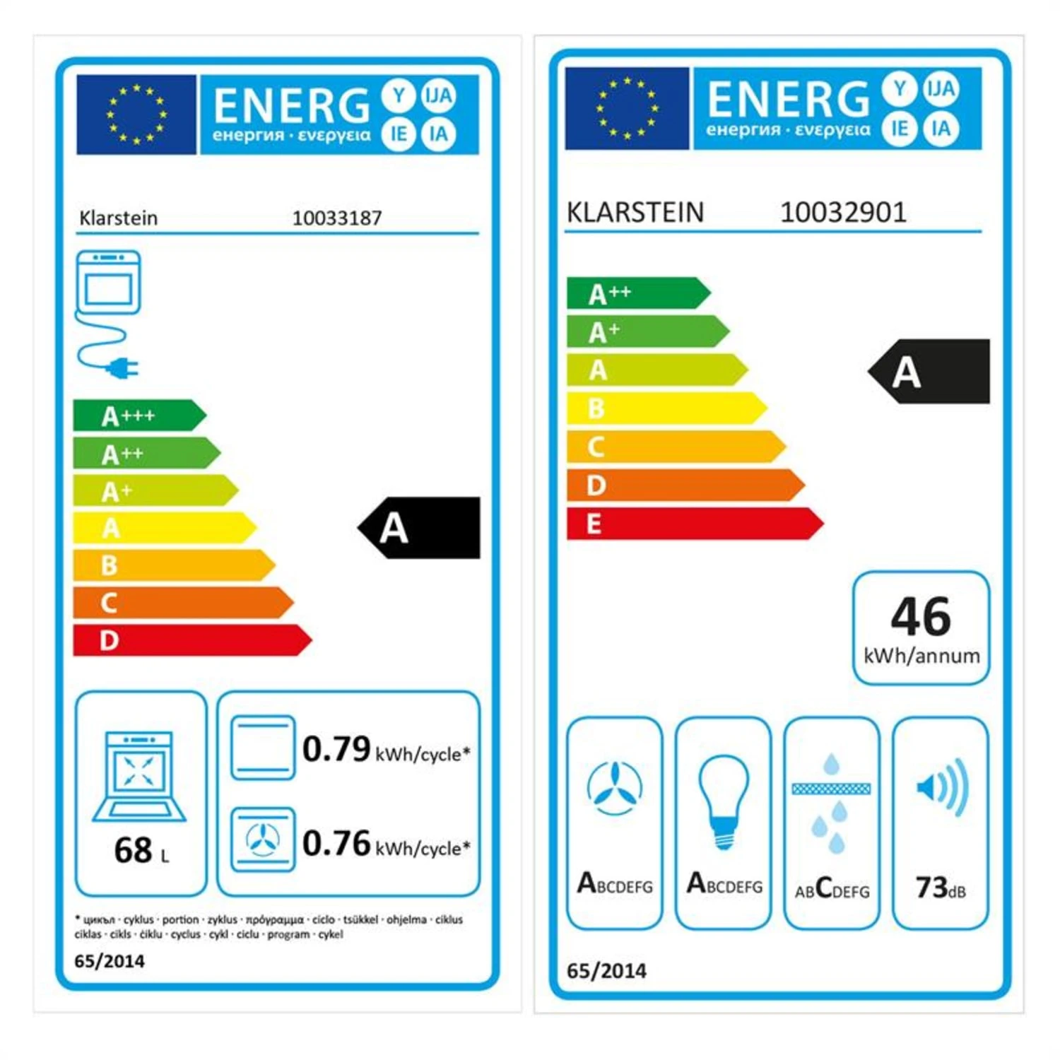 Klarstein Kalahari Limelight Einbau-Set Backofen + Abzugshaube 68Ltr 600 m³/h schwarz Edelstahl Klarstein Kalahari Limelight Einbau-Set Backofen + Abzugshaube 68Ltr 600 M³/h Schwarz Edelstahl -Klarstein Verkaufs 60002587 yy 0002 titel energy label