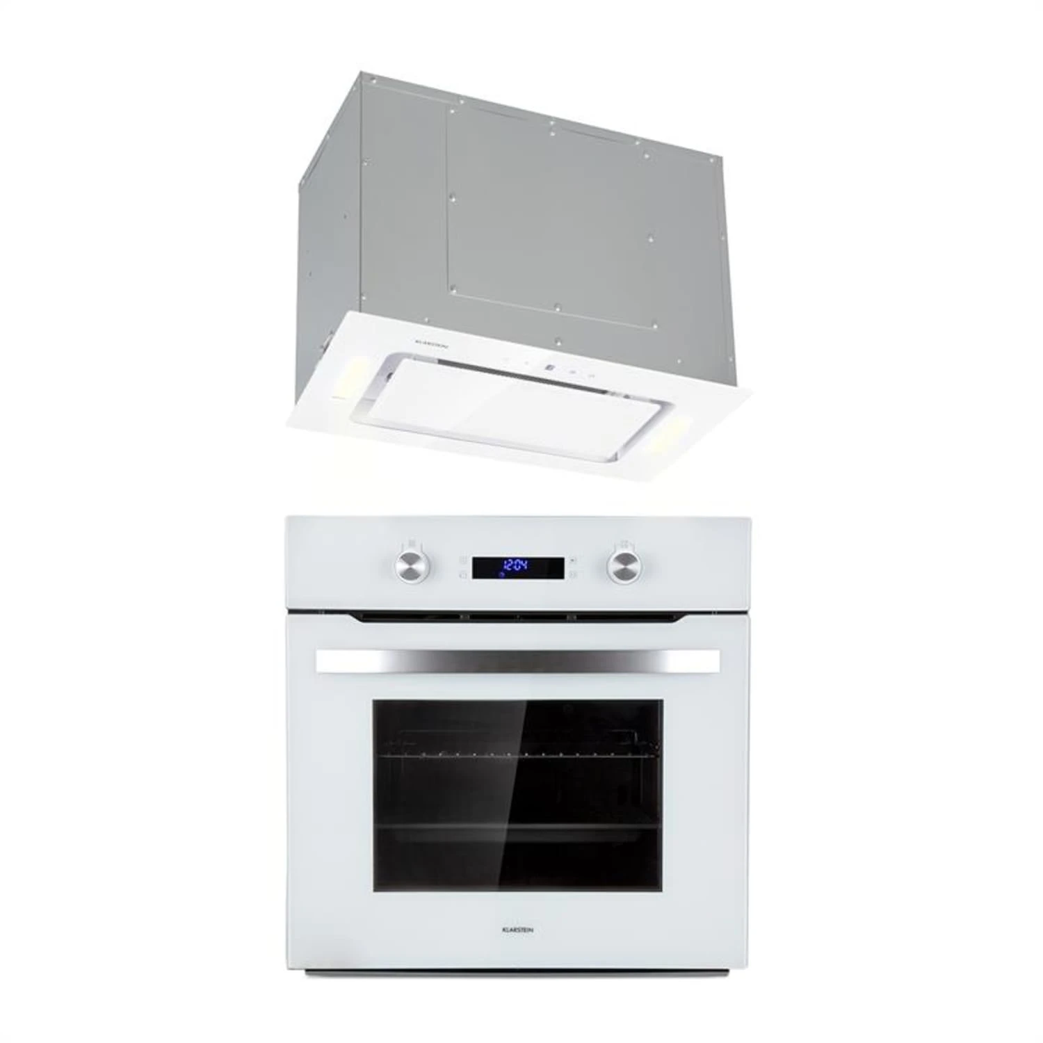 Gusteau Hektor Einbau-Set Backofen + Unterbau-Haube 2950W 64Ltr 530 m³/h weiß Edelstahl Gusteau Hektor Einbau-Set Backofen + Unterbau-Haube 2950W 64Ltr 530 M³/h Weiß Edelstahl -Klarstein Verkaufs 60002592 yy 0001 titel Klarstein Gusteau Hektor Einbau Set Backofen Haube
