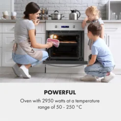 Gusteau Hektor Einbau-Set Backofen + Unterbau-Haube 2950W 64Ltr 530 M³/h Weiß Edelstahl 2 Gusteau Hektor Einbau-Set Backofen + Unterbau-Haube 2950W 64Ltr 530 M³/h Weiß Edelstahl -Klarstein Verkaufs 60002592 yy 0003 logo Klarstein Gusteau Elektrischer Einbaubackofen weiss