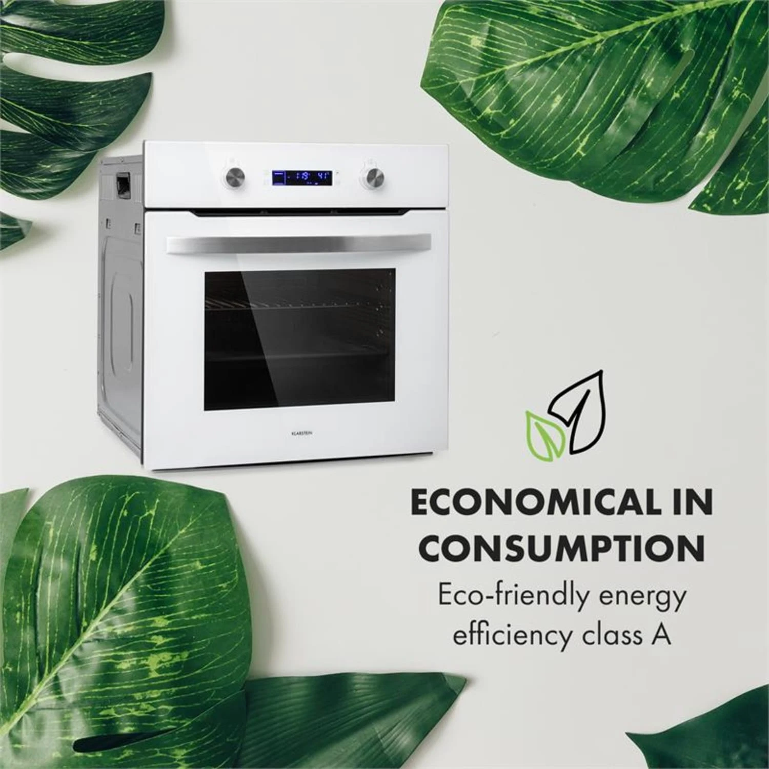 Gusteau Hektor Einbau-Set Backofen + Unterbau-Haube 2950W 64Ltr 530 m³/h weiß Edelstahl Gusteau Hektor Einbau-Set Backofen + Unterbau-Haube 2950W 64Ltr 530 M³/h Weiß Edelstahl -Klarstein Verkaufs 60002592 yy 0006 logo Klarstein Gusteau Elektrischer Einbaubackofen weiss
