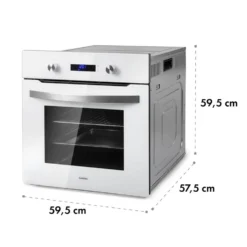 Gusteau Hektor Einbau-Set Backofen + Unterbau-Haube 2950W 64Ltr 530 M³/h Weiß Edelstahl 9 Gusteau Hektor Einbau-Set Backofen + Unterbau-Haube 2950W 64Ltr 530 M³/h Weiß Edelstahl -Klarstein Verkaufs 60002592 yy 0011 logo Klarstein Gusteau Elektrischer Einbaubackofen weiss