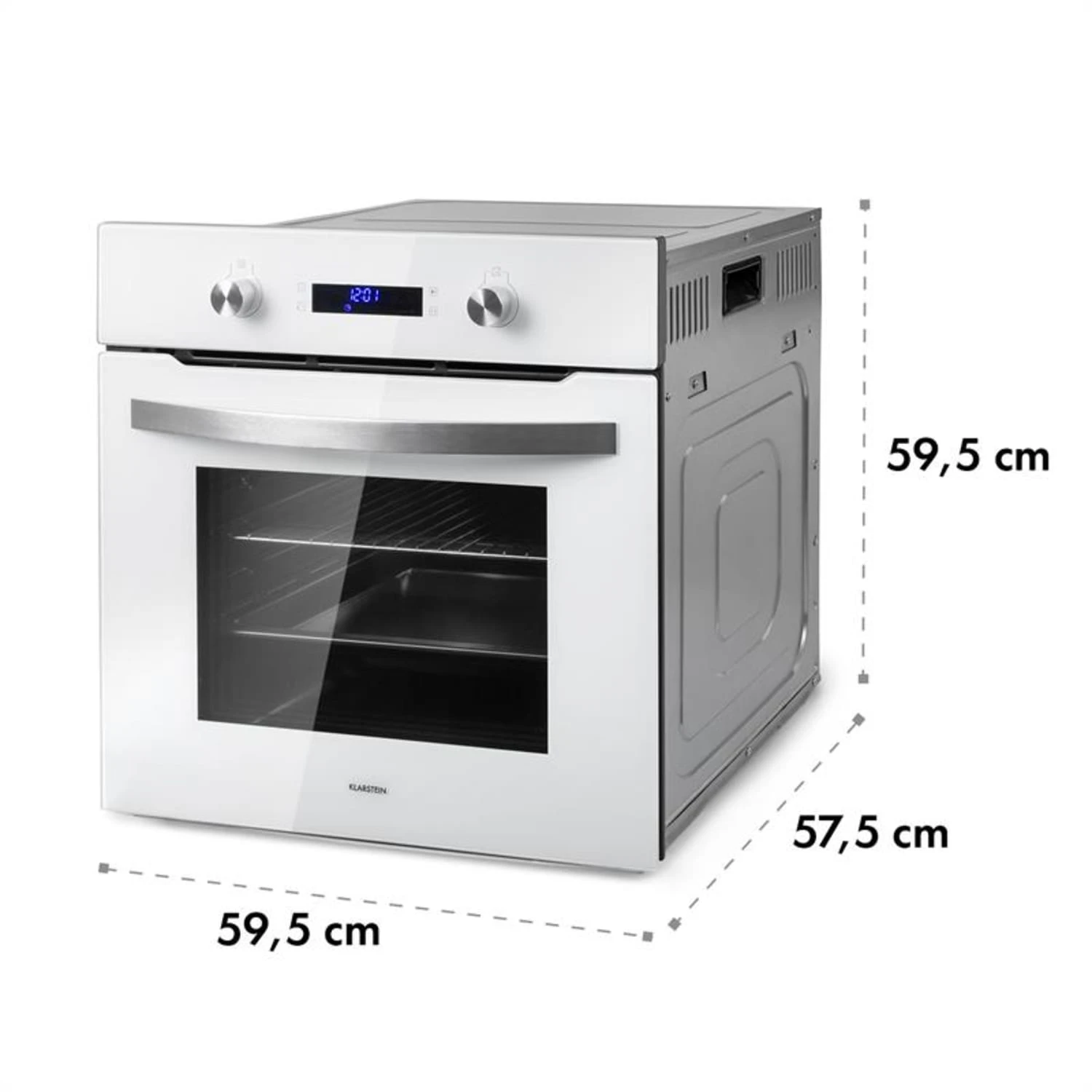 Gusteau Hektor Einbau-Set Backofen + Unterbau-Haube 2950W 64Ltr 530 m³/h weiß Edelstahl Gusteau Hektor Einbau-Set Backofen + Unterbau-Haube 2950W 64Ltr 530 M³/h Weiß Edelstahl -Klarstein Verkaufs 60002592 yy 0011 logo Klarstein Gusteau Elektrischer Einbaubackofen weiss