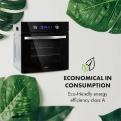 Gusteau Ignito Einbau-Ofen-Set Elektro / Gas 64Ltr Schwarz Edelstahl -Klarstein Verkaufs 60002595 yy 0006 logo Klarstein Gusteau Elektrischer Einbaubackofen schwarz